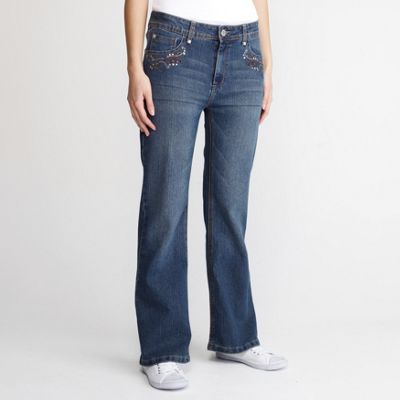 Blue  embroidered jeans