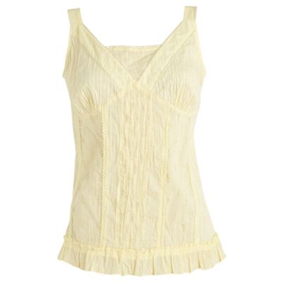 Yellow embroidered camisole top