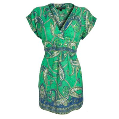 Green paisley printed tunic