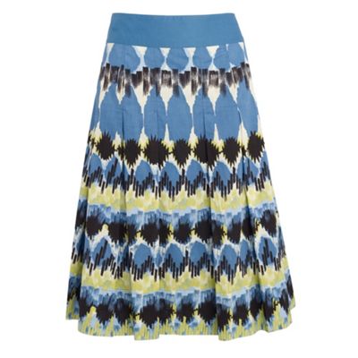 Casual Collection Blue lagoon printed pleat skirt