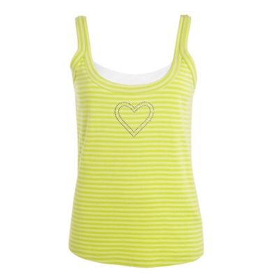 Lime vest with heart decoration