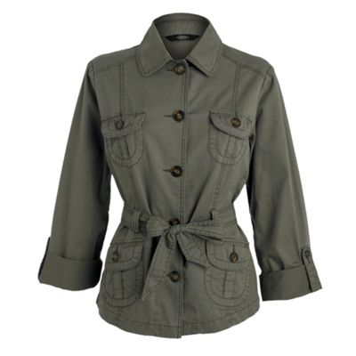 Khaki belted jacket