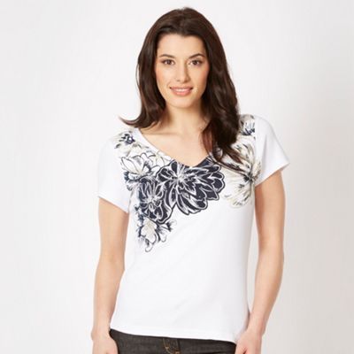 Unbranded Navy floral studded t-shirt