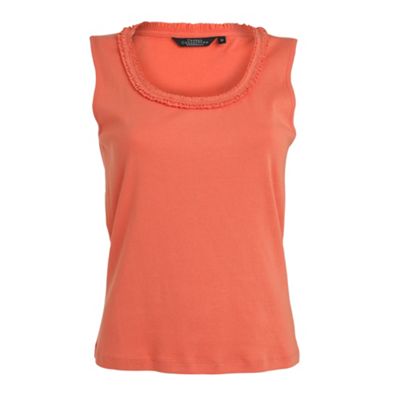 Collection Tangerine frill trim vest top