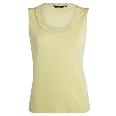 Casual Collection Yellow frill trim vest top