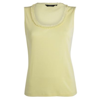 Yellow frill trim vest top