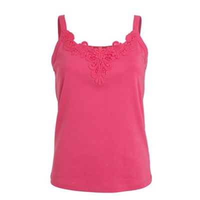 Pink crochet camisole