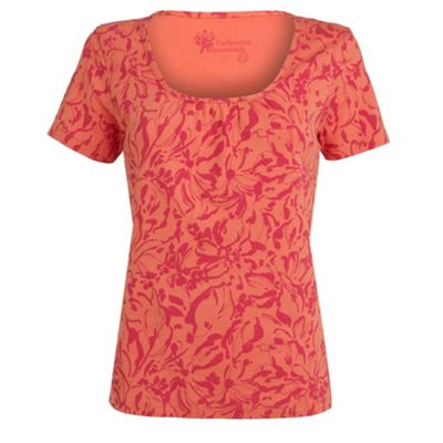 Tangerine floral print t-shirt
