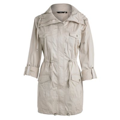 Sand multi pocket parka jacket