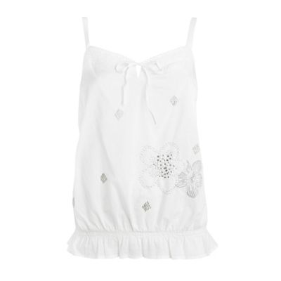 White poppy embroidered camisole