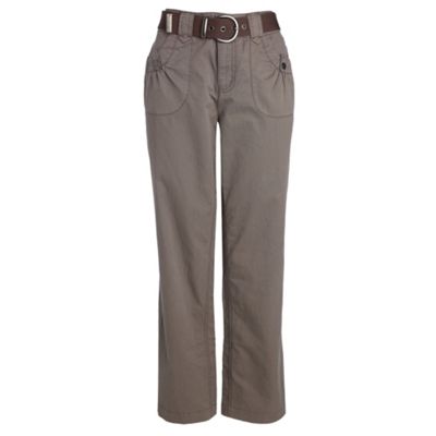 Mink cargo belted trousers