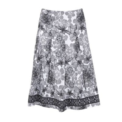 Collection Black linear floral skirt