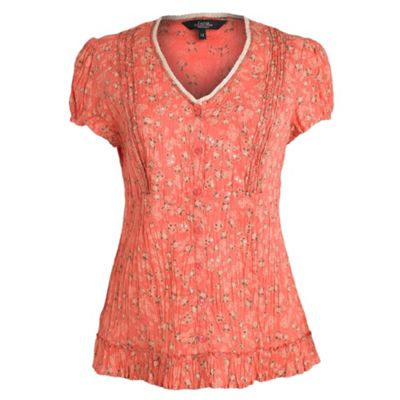 Collection Coral crinkled floral blouse