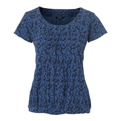 Mid blue ditsy print t-shirt