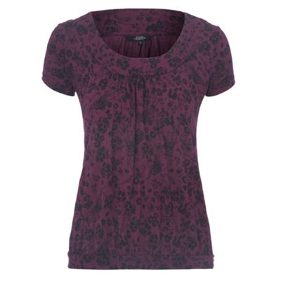 Collection Purple blossom print crinkle t-shirt