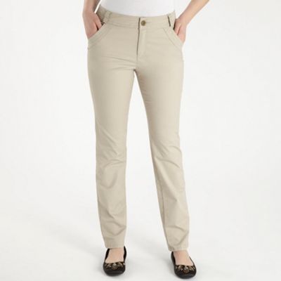 Beige stitch detail trousers