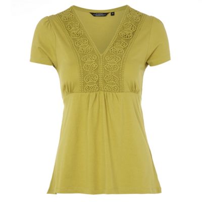 Collection Lime green crocheted trim t-shirt