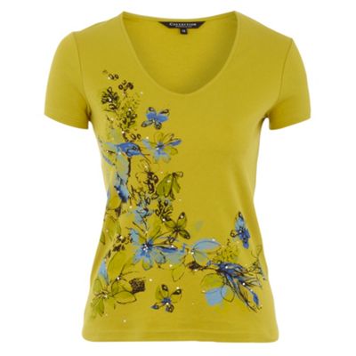 Lime Humming bird printed t-shirt