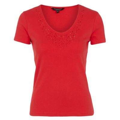 Collection Red v neck womens t-shirt