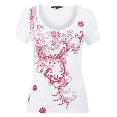 Pink ethnic print t-shirt