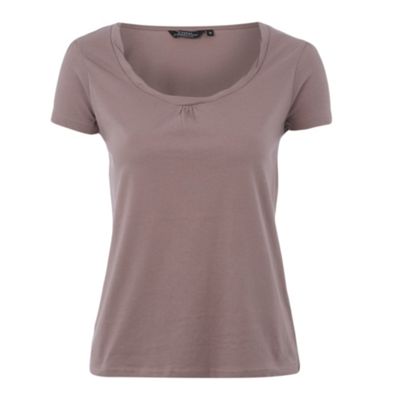 Taupe twist neck t-shirt