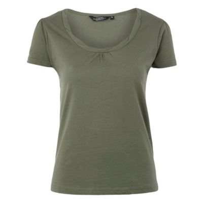 Khaki twist neck t-shirt