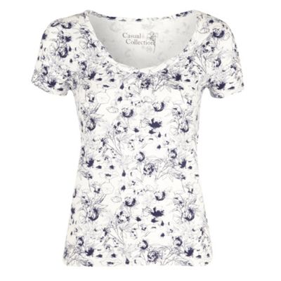 Collection White flower print t-shirt