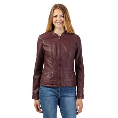 The Collection Wine quilted zip jacket- at Debenhams