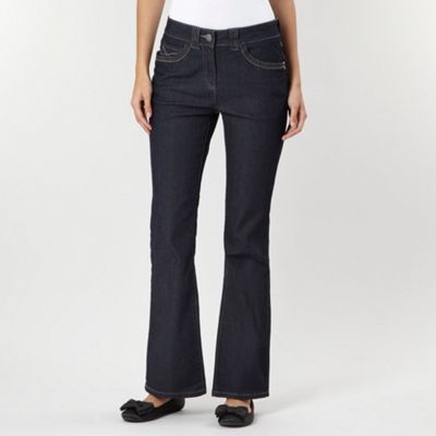 Dark blue flap back pocket bootcut jeans