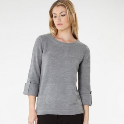 Light grey self stripe jumper