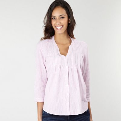 Casual Collection Dark pink striped pintuck blouse