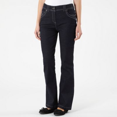 Black crosshatch bootcut jeans