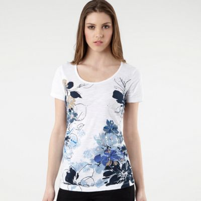 Casual Collection White placement print t-shirt
