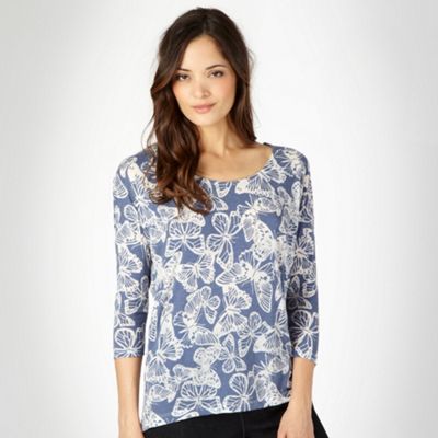Casual Collection Blue butterfly t-shirt