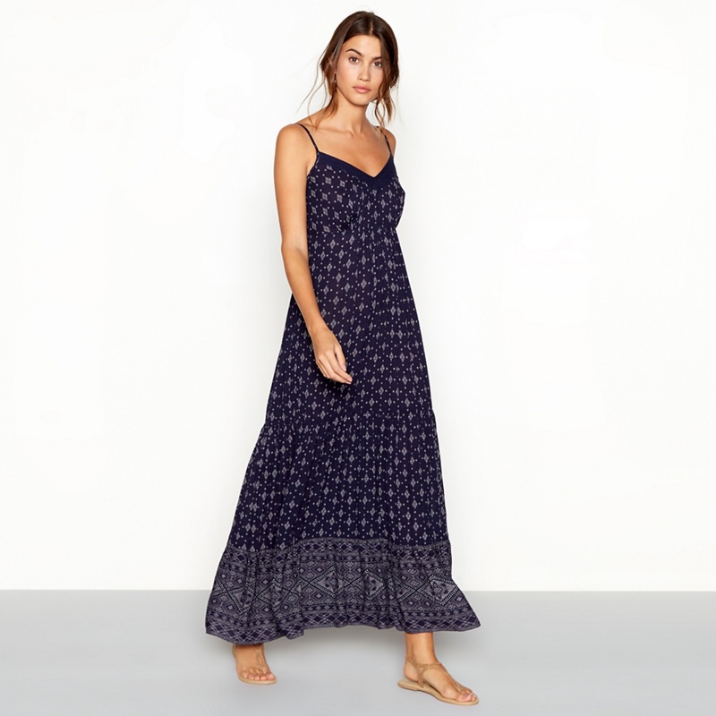 The Collection - Navy Diamond Print Tiered V-Neck Maxi Dress Review