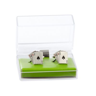 Red Herring Grey Aces cufflinks