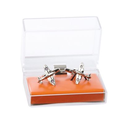 Red Herring Grey Aeroplane cufflinks