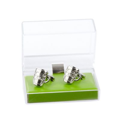 Grey handle pint glass cufflinks