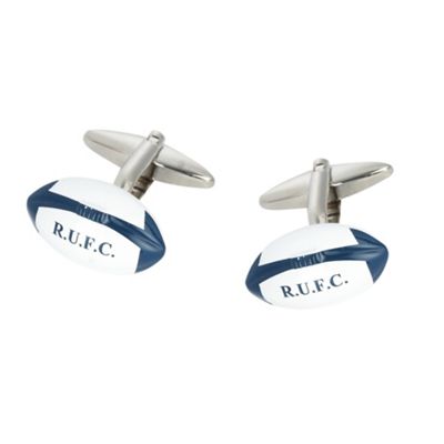 Red Herring Blue Rugby Ball cufflinks