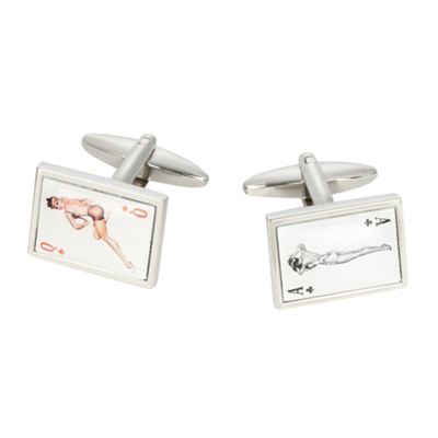 Lady playing cards cufflinks