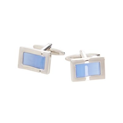 Blue shiny curved cufflinks