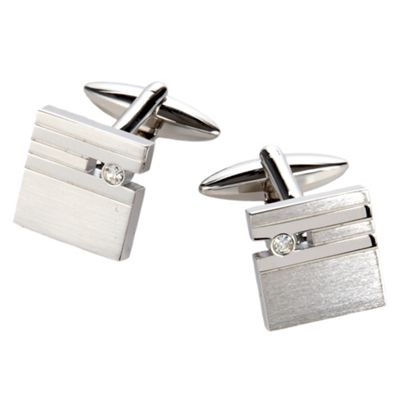 Thomas Nash Grey engraved stripe cufflinks