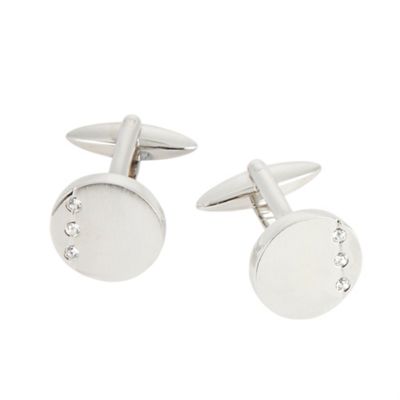 Thomas Nash Grey rounded crystal cufflinks