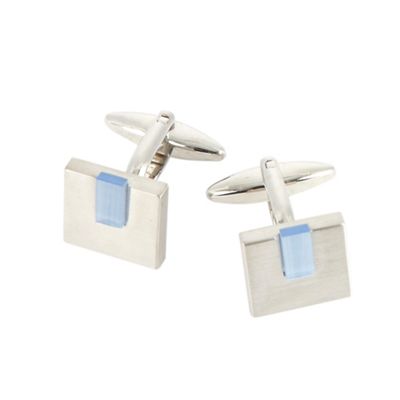 Thomas Nash Blue cat-eye insert cufflinks