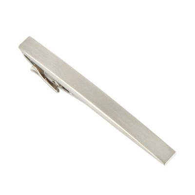 Thomas Nash Grey brushed curve tie clip