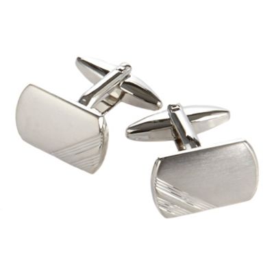 Grey etched diagonal stripe cufflinks