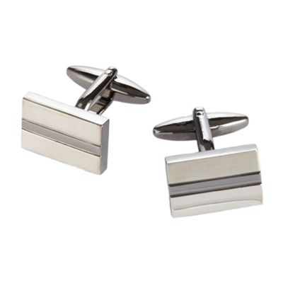 Thomas Nash Grey three finish striped cufflinks