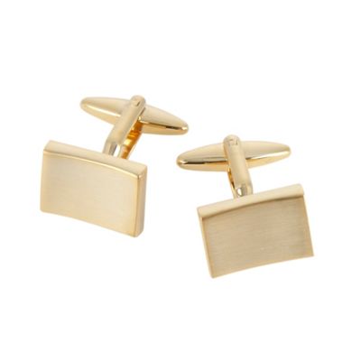 Thomas Nash Yellow gunmetal curve cufflinks