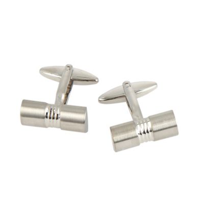 Grey etched bar cufflinks