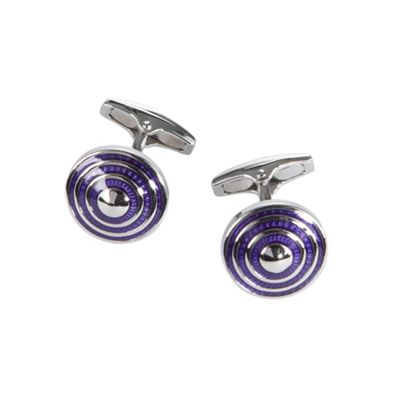 Jeff Banks Purple shield design cufflinks